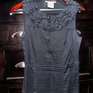 Tory Burch Black Textured Sleeveless Blouse